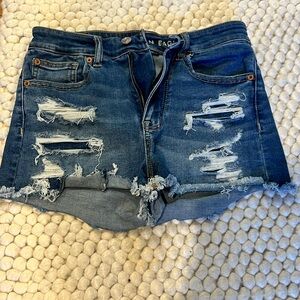 American Eagle Outfitters Blue Jean Shorts Distressed Style